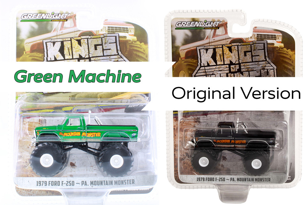 GREEN MACHINE 1979 Ford F-250 Monster Truck, Pa. Mountain Monster - Greenlight 49100A 1/64 scale Diecast Car