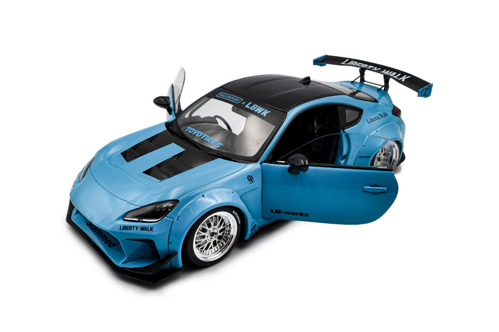 2024 Toyota GR86 w/Liberty Walk Body Kit, Baby Blue - Solido S1813601 - 1/18 Scale Diecast Model Toy Car