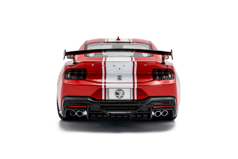 2024 Ford Shelby Mustang Super Snake, Red w/White Stripe - Solido S1813801 - 1/18 Scale Diecast Model Toy Car
