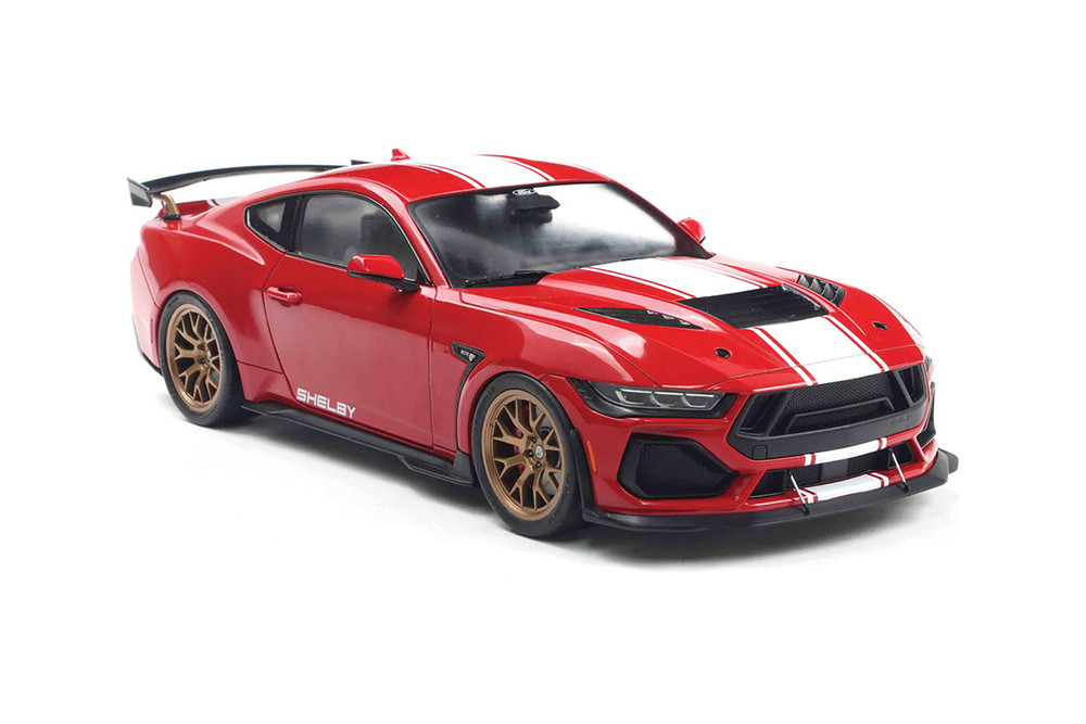 2024 Ford Shelby Mustang Super Snake, Red w/White Stripe - Solido S1813801 - 1/18 Scale Diecast Model Toy Car