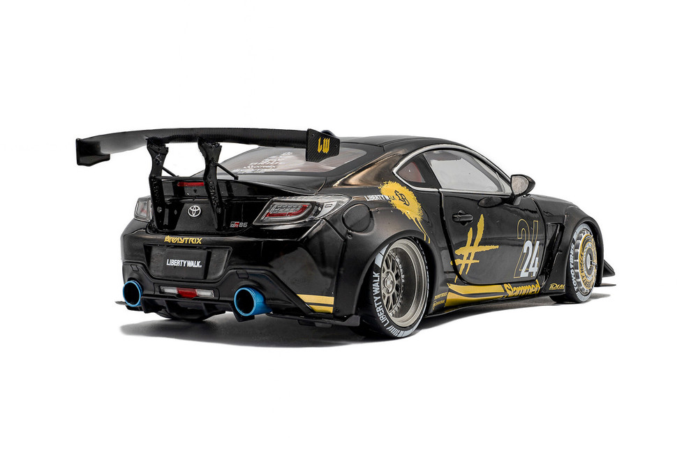 2024 Toyota GR86 w/Liberty Walk Body Kit, Black/Gold - Solido