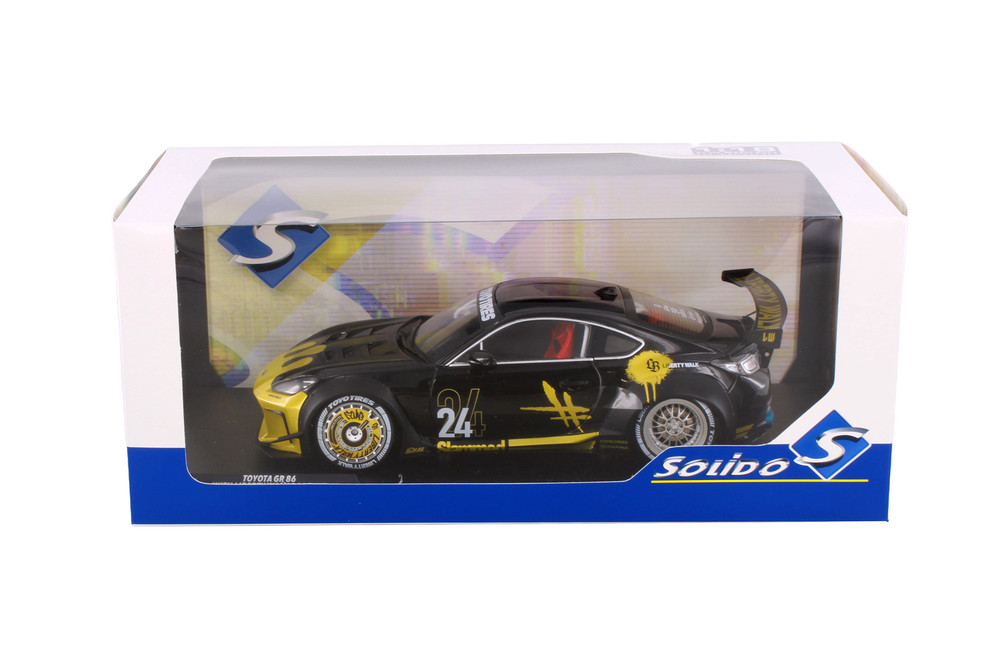 2024 Toyota GR86 w/Liberty Walk Body Kit, Black/Gold - Solido
