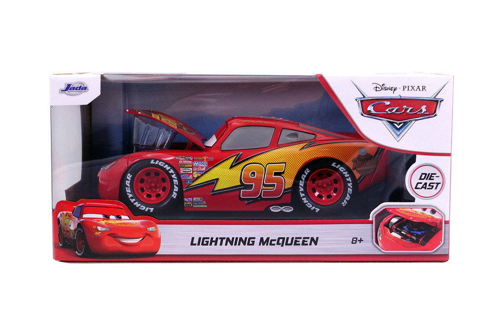 Disney Pixar CARS Lightning McQueen, Red - Jada 98099 - 1/24 Scale