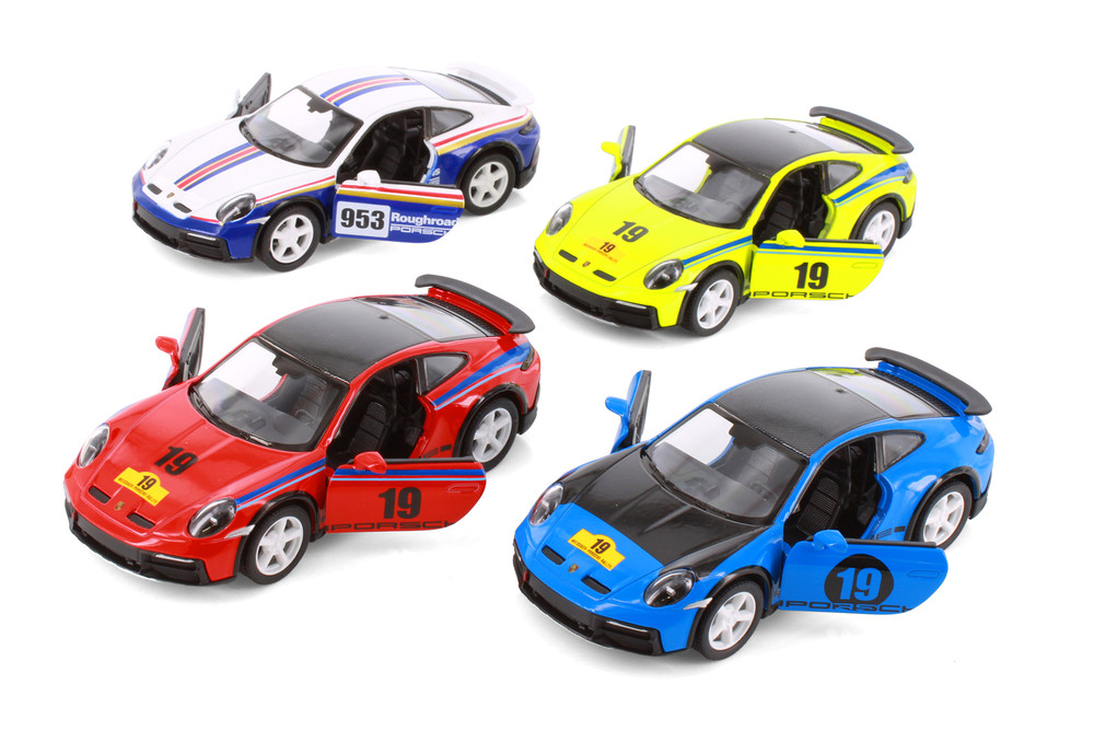 Box of 12 Porsche 911 Rallye Livery Edition, ASSTD - Kinsmart