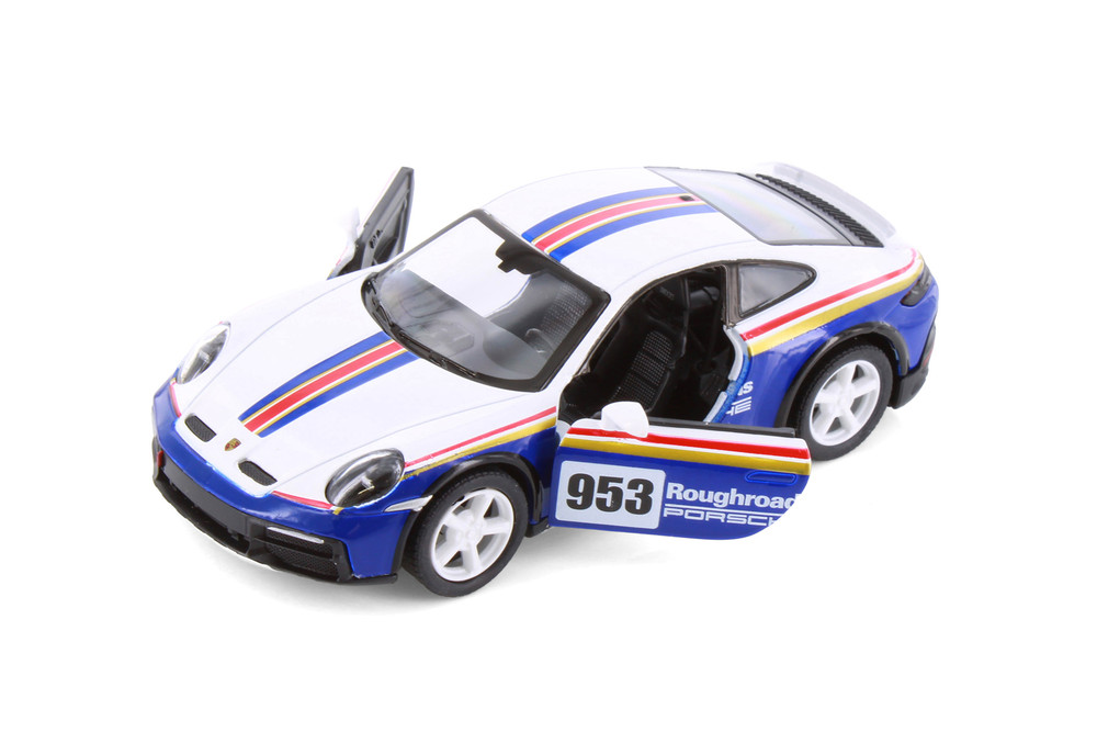 Box of 12 Porsche 911 Rallye Livery Edition, ASSTD - Kinsmart 5467DF/AB - 1/38 Scale Diecast Model Toy Cars