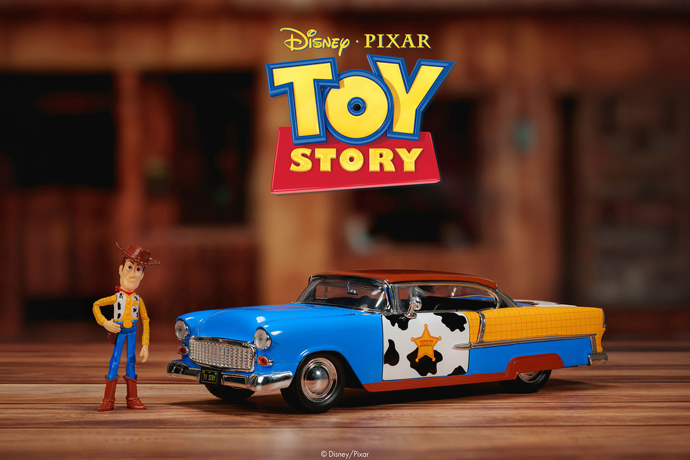 1955 Chevy Bel Air w/Woody Diecast Figure, Toy Story - Jada Toys