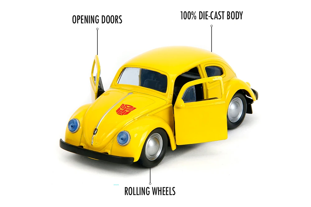 Volkswagen Beetle Bumblebee, Transformers - Jada Toys 35595 - 1/32 Scale Diecast Model Toy Car