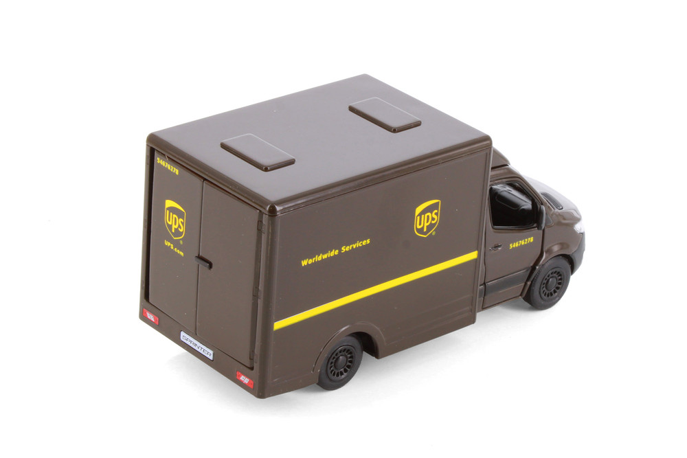Box of 12 Mercedes-Benz Sprinter UPS Delivery Van, Brown - Kinsmart ...
