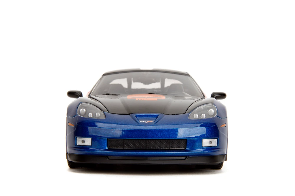 2006 Chevy Corvette, Z06 #333 "Spirit Racing" Blue/Orange - Jada Toys 35213 - 1/24 Scale Diecast Model Toy Car