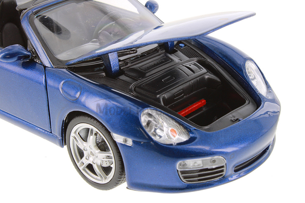 Porsche Boxster S Open Convertible, Blue - Showcasts® 22479C/4D - 1/24 Scale Diecast Model Toy Car