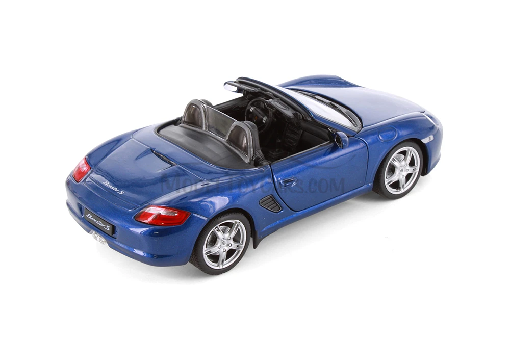 Porsche Boxster S Open Convertible, Blue - Showcasts® 22479C/4D - 1/24 Scale Diecast Model Toy Car