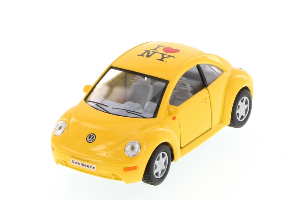 Volkswagen New Beetle, Yellow - Kinsmart 5028D - 1/32 scale