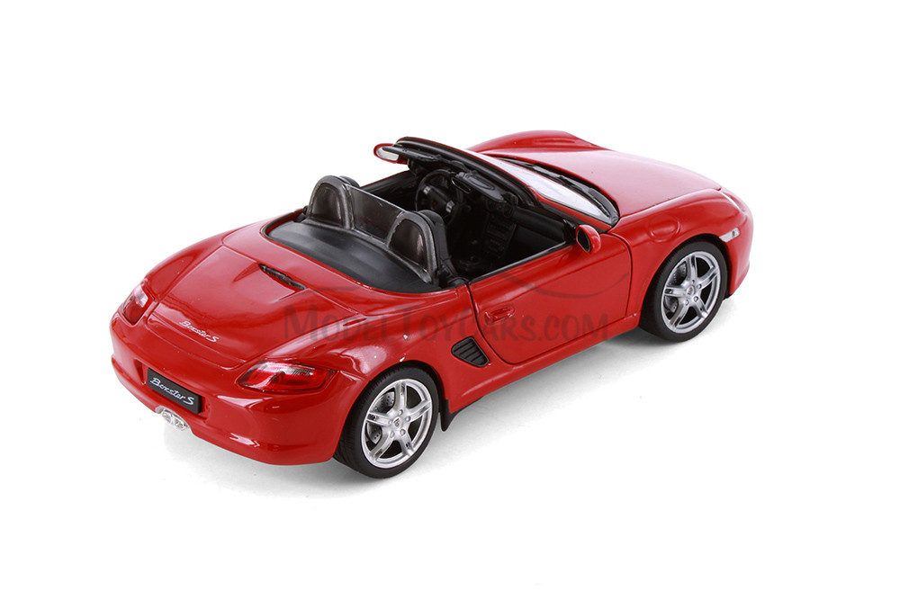 Porsche Boxster S Open Convertible, Red - Showcasts® 22479C/4D - 1/24 Scale Diecast Model Toy Car