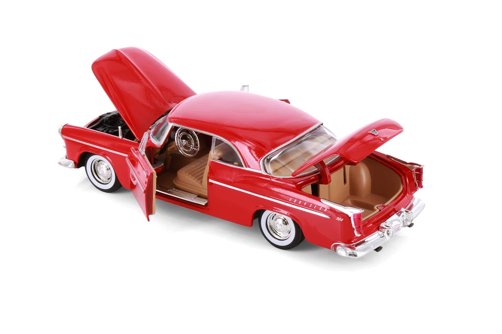 1955 Chrysler C300 Hardtop, Red - Showcasts 77302D - 1/24 Scale Diecast Model Toy Car