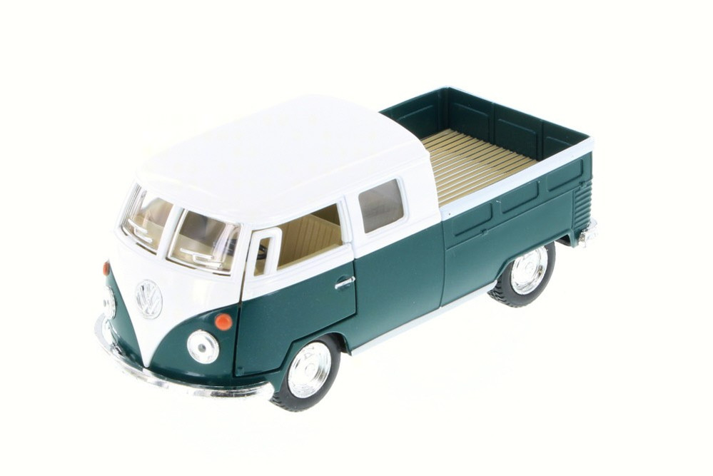 1963 Volkswagen Classical Bus Double Cab Pick Up, Green - Kinsmart