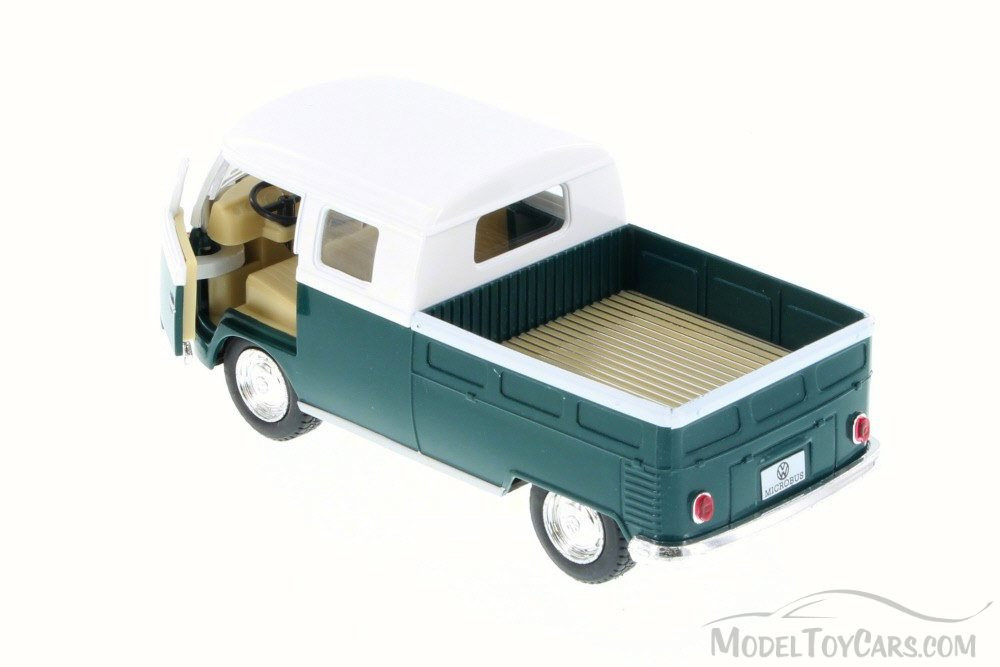 1963 Volkswagen Classical Bus Double Cab Pick Up, Green - Kinsmart 5387D - 1/34 Scale Diecast Model Toy Car (Brand New, but NOT IN BOX)