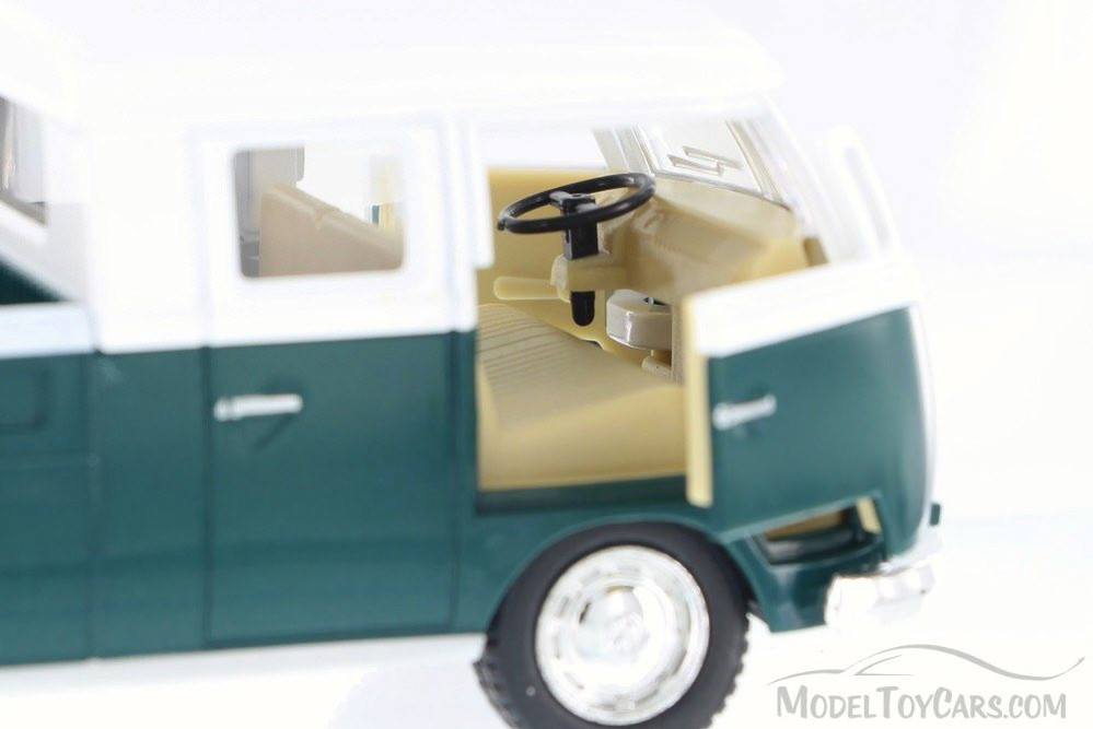 1963 Volkswagen Classical Bus Double Cab Pick Up, Green - Kinsmart