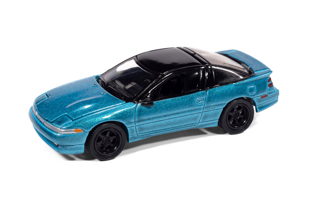 1991 Mitsubishi Eclipse GSX, Tennessee Blue - Auto World AW64502/12B - 1/64 Scale Diecast Model Toy Car