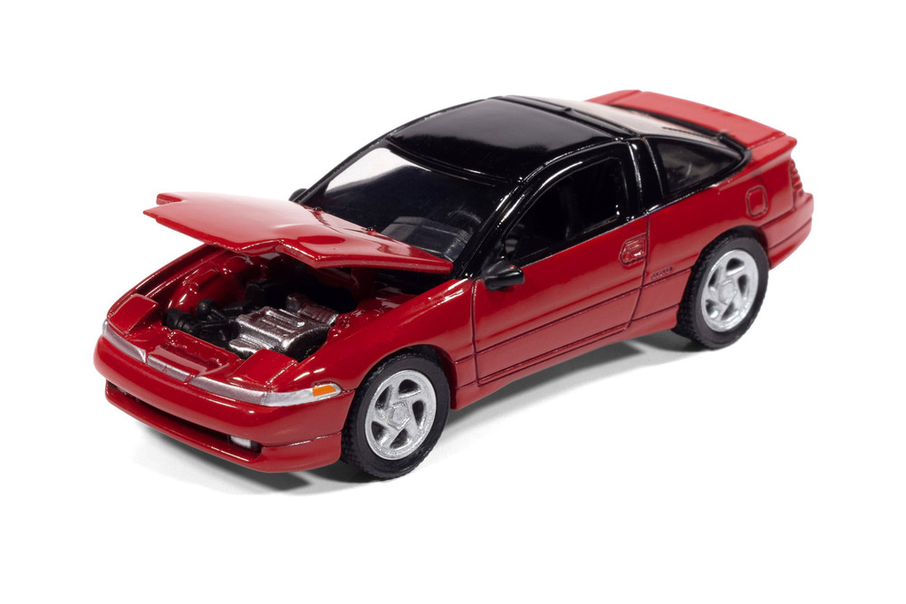 1991 Mitsubishi Eclipse GSX, Maranello Red - Auto World AW64502/12A - 1/64 Scale Diecast Model Toy Car