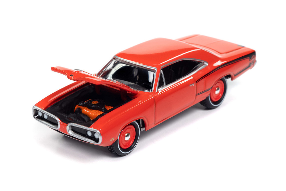 Mr. Norm's 1970 Dodge Coronet Super Bee, Hemi Orange w/Black Stripe - Johnny Lightning JLMC034/48A - 1/64 Scale Diecast Model Toy Car