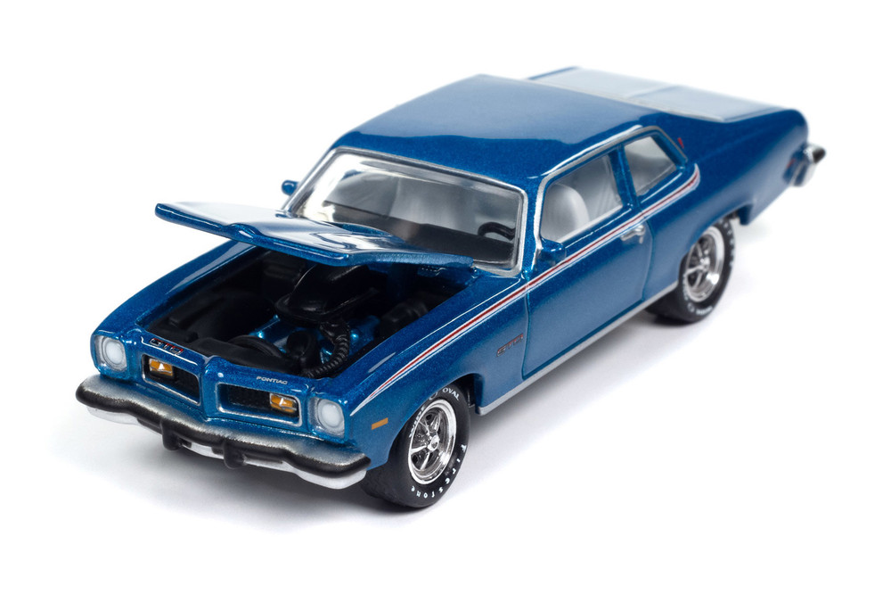 1974 Pontiac GTO, Regatta Blue Poly - Johnny Lightning JLMC034/48B - 1/64 Scale Diecast Model Toy Car
