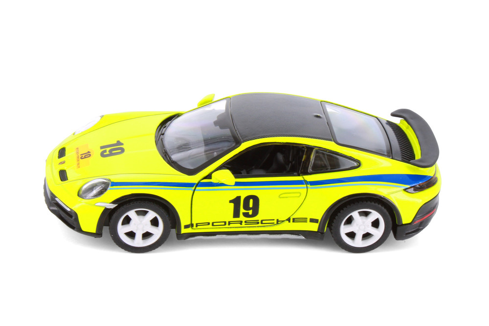 Porsche 911 Rallye Livery Edition, Yellow - Kinsmart 5467DF/AB - 1/38 Scale Diecast Model Toy Car