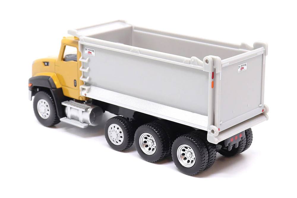 Caterpillar CT660 Dump Truck w/Ox Dump Body, Yellow/Light Gray - Diecast Masters 84643CS - 1/64 Scale Diecast Model Toy Car
