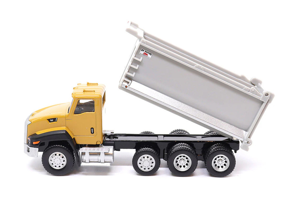 Caterpillar CT660 Dump Truck w/Ox Dump Body, Yellow/Light Gray - Diecast Masters 84643CS - 1/64 Scale Diecast Model Toy Car