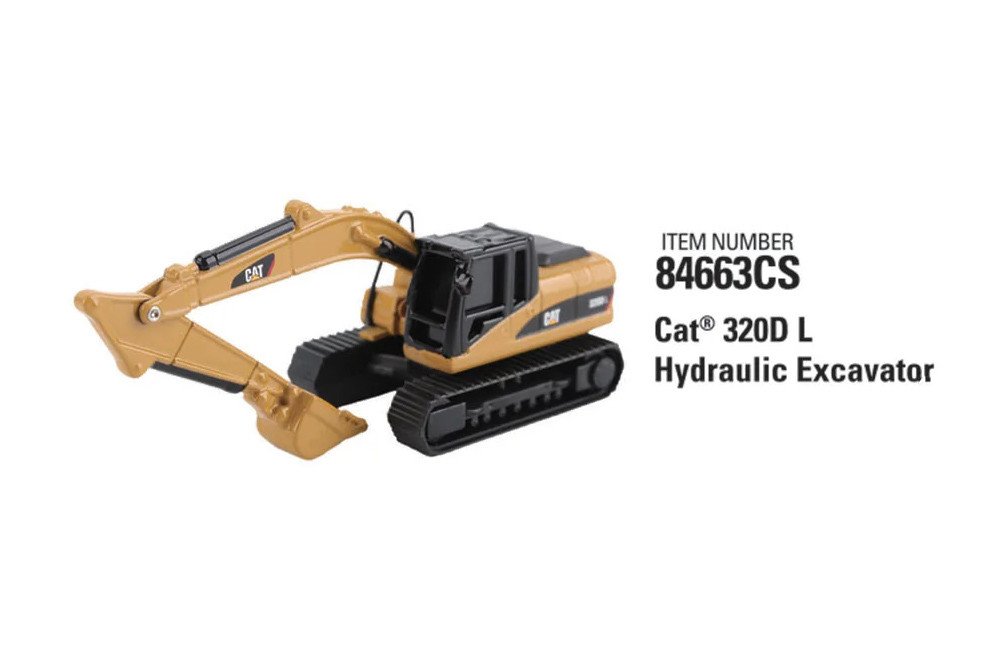 Caterpillar 320D L Hydraulic Excavator, Yellow/Black - Diecast Masters 84663CS - 1/87 Scale Diecast Model Toy Car
