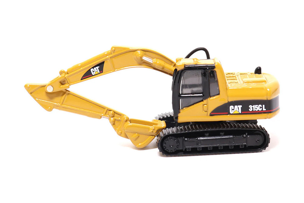 Caterpillar CT660 Day Cab Tractor w/Lowboy Trailer & Cat 315C L Hydraulic Excavator, Blue/Yellow - Diecast Masters 84415 - 1/87 Scale Diecast Model Toy Car