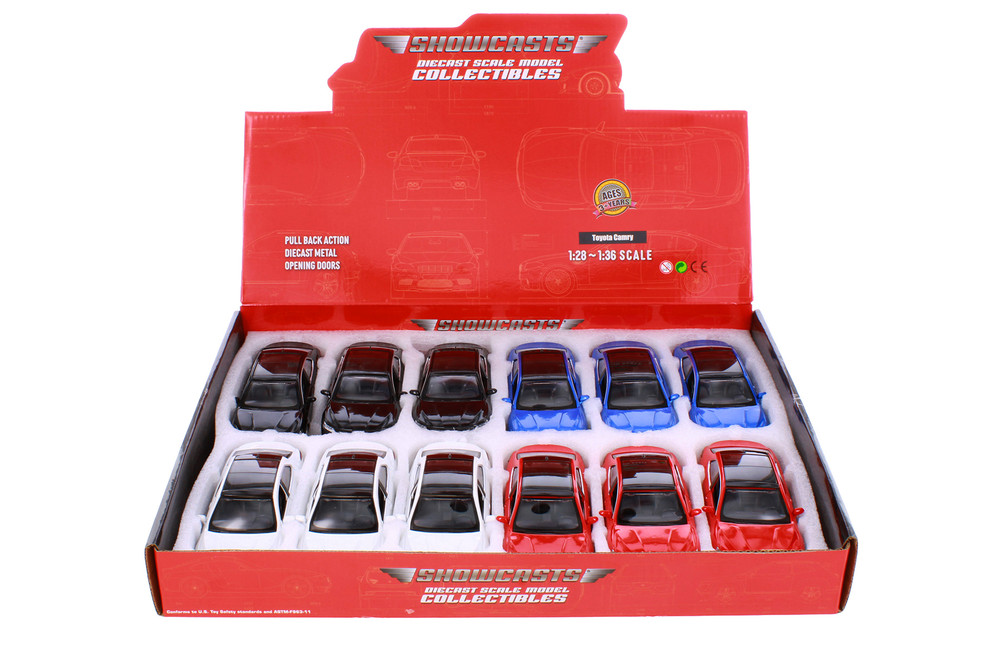 Box of 12 Toyota Camry, Assortment - Showcasts 32459D - 1/34 Scale Diecast Model Toy Cars