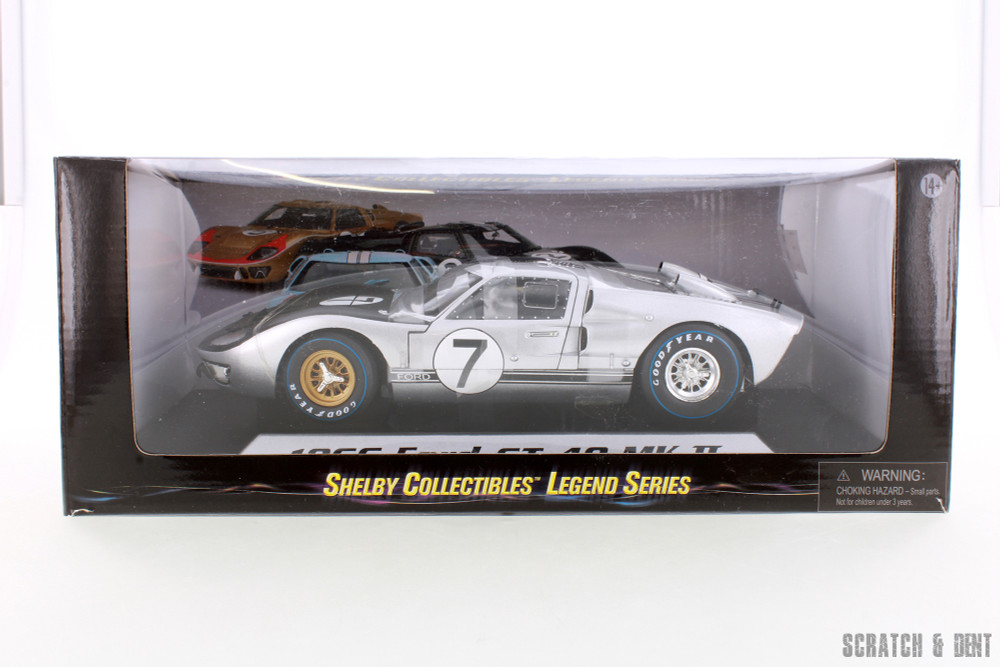 1966 Ford GT-40 MK II, Silver - Shelby R-23784 - 1/18 Scale Diecast Model Toy Car
