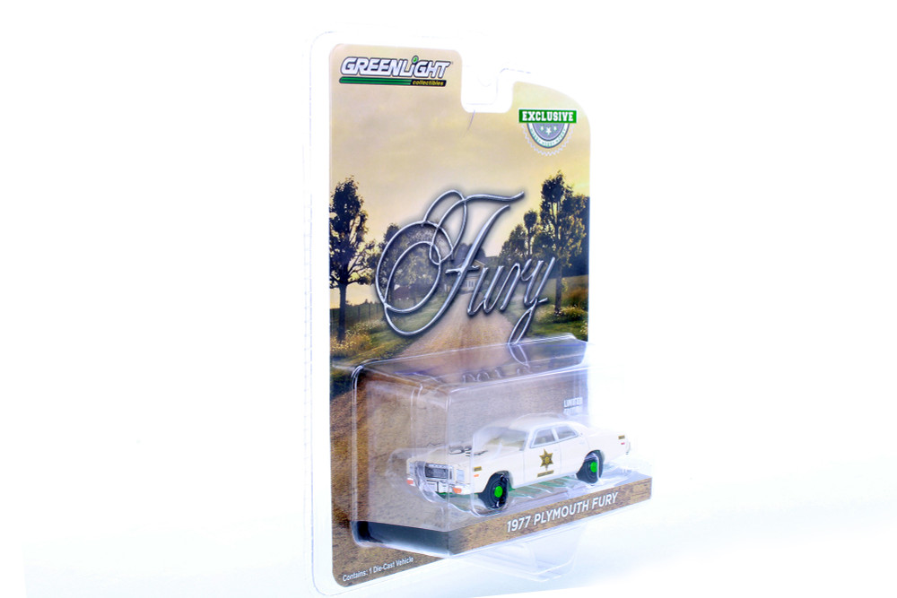 1977 Plymouth Fury #34 Riverton Sheriff, Cream/Ivory - Greenlight R-23803 - 1/64 scale Diecast Car