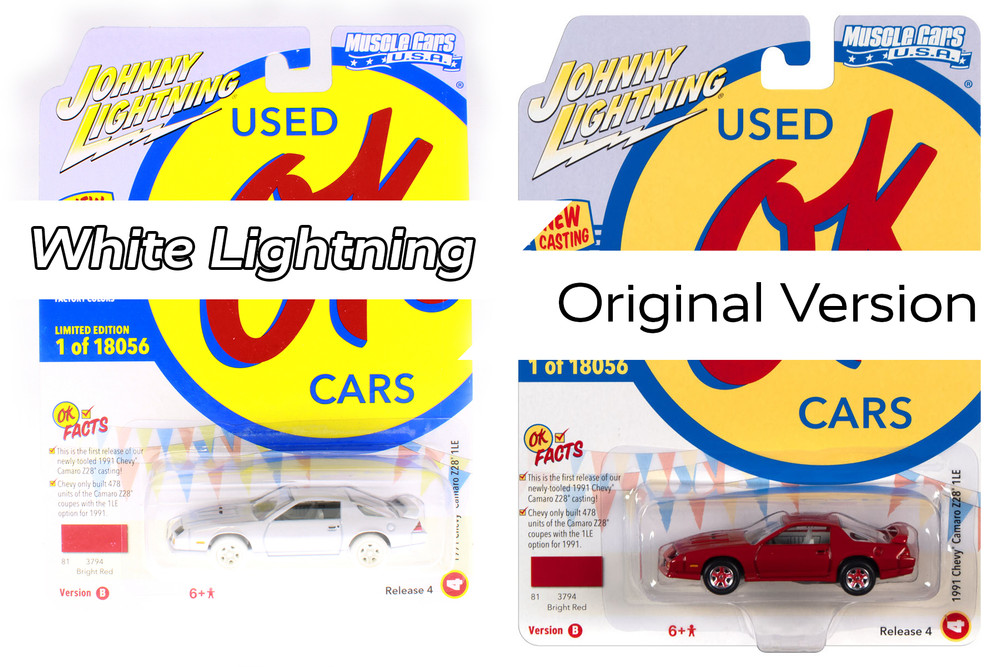 WHITE LIGHTNING 1991 Chevy Camaro Z28 1LE, White - Johnny Lightning JLSP195/24B - 1/64 scale Diecast Car