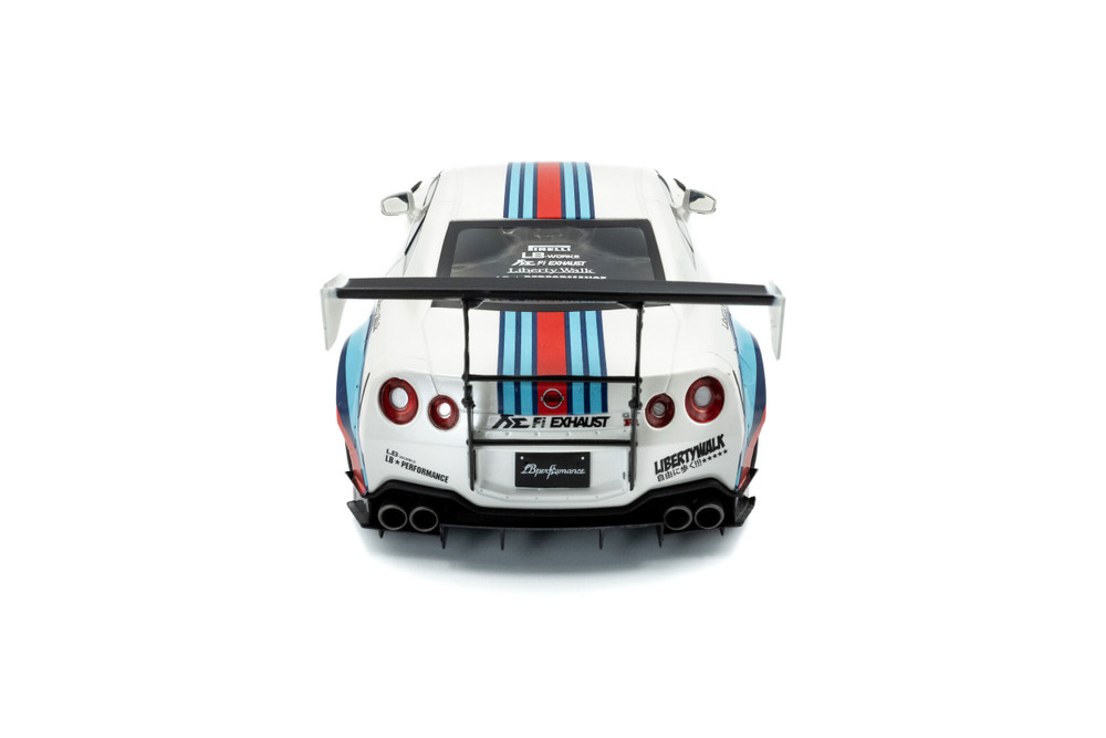 2024 Nissan GT-R (R35) Liberty Walk Body Kit 2.0 "Martini Racing", White - Solido S1805819 - 1/18 Scale Diecast Model Toy Car