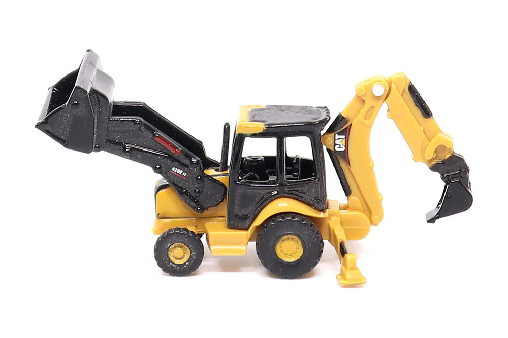 Caterpillar 420E Backhoe Loader, Yellow/Black - Diecast Masters 85973CS - Micro Scale Diecast Model Toy Car