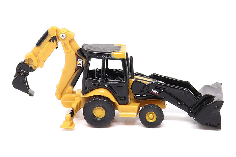 Caterpillar 420E Backhoe Loader, Yellow/Black - Diecast Masters 85973CS - Micro Scale Diecast Model Toy Car