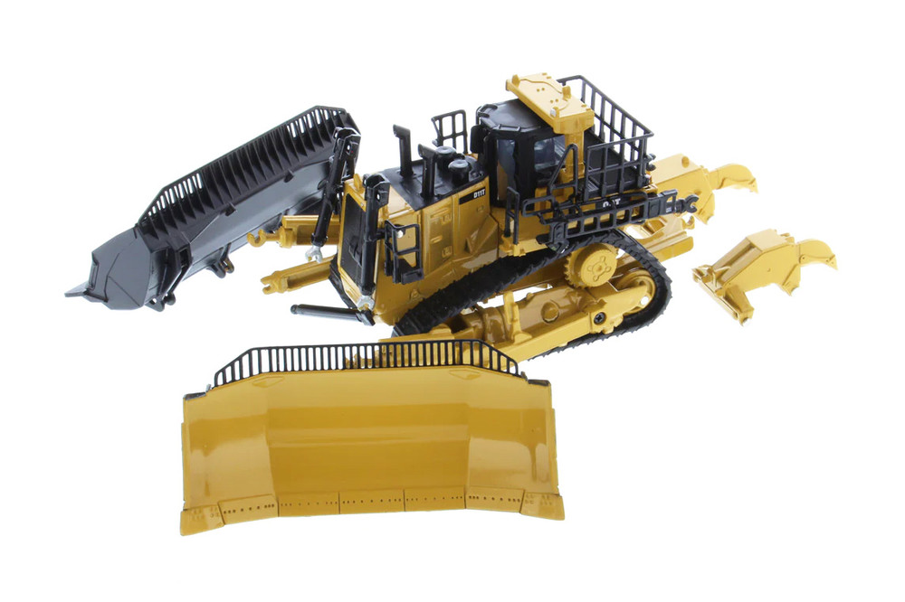 Caterpillar D11 Dozer w/2 Blades & Rear Rippers, Yellow - Diecast Masters 85637 - 1/64 Scale Diecast Model Toy Car