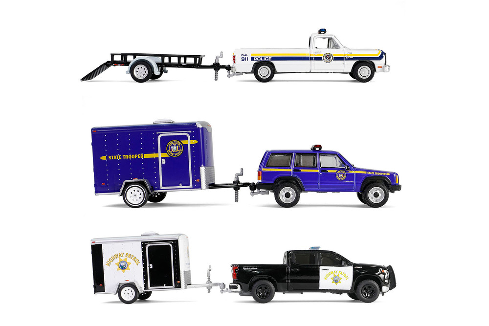Box of 6 Hot Pursuit / Hitch & Tow Series 1, ASSTD - Greenlight 32315/24 - 1/64 Scale Diecast Model Toy Cars