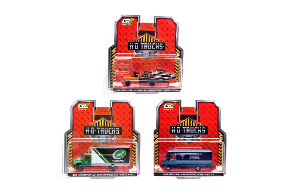 Box of 6 Heavy Duty Trucks Series 26, ASSTD - Greenlight 33260/24 - 1/64 Scale Diecast Model Toy Cars