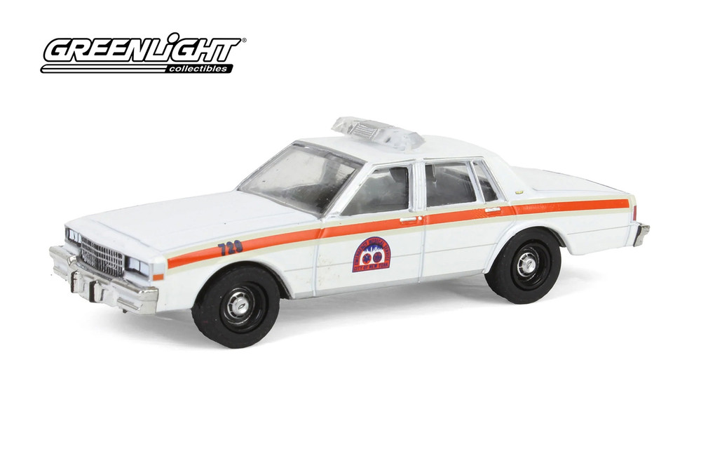 1987 Chevy Caprice NYC EMS City of New York Emergency Medical Service, White - Greenlight 30442/48 - 1/64 Scale Diecast Model Toy Car