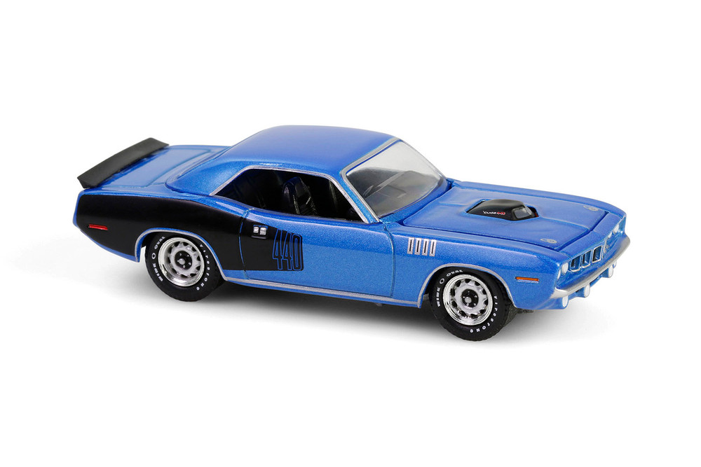 1971 Plymouth Barracuda 440 6bbl, B5 Blue - Greenlight 28160D/48 - 1/64 Scale Diecast Model Toy Car