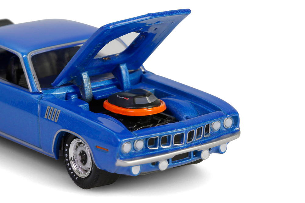 1971 Plymouth Barracuda 440 6bbl, B5 Blue - Greenlight 28160D/48 - 1/64 Scale Diecast Model Toy Car