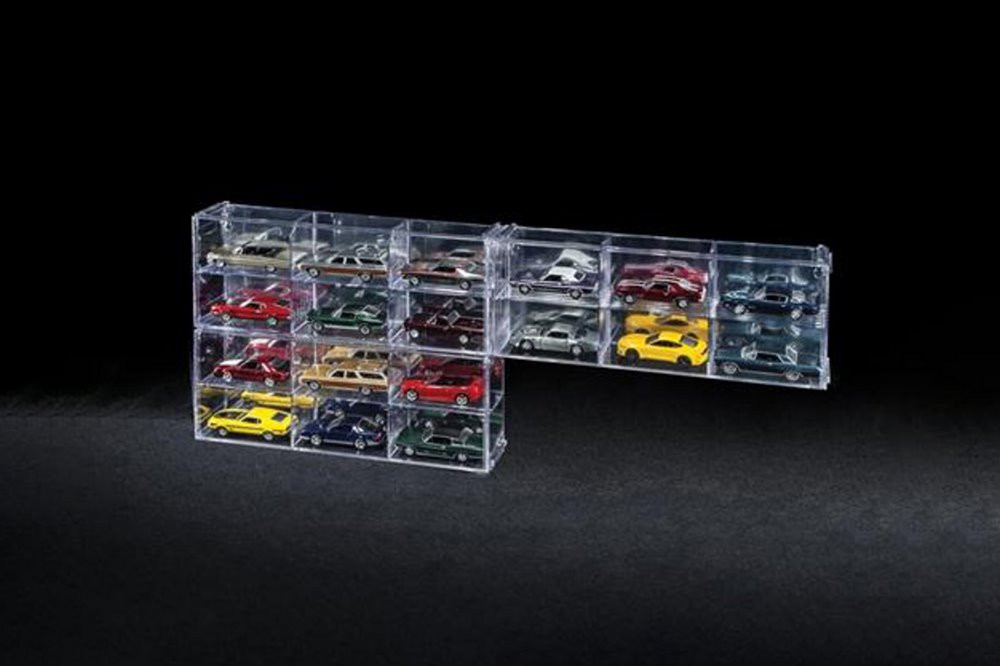 6 Car Interlocking Collectible Display Showcase for 1/64 Scale Model Cars,  - Auto World AWDC003/12 - 1/64 scale Display Case