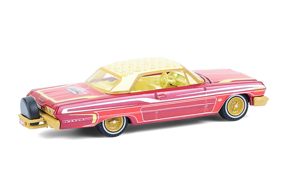 1963 Chevy Impala Lowrider "Michael Heralda Special Edition", Red/Cream - Greenlight 2020001/48 - 1/64 Scale Diecast Model Toy Car