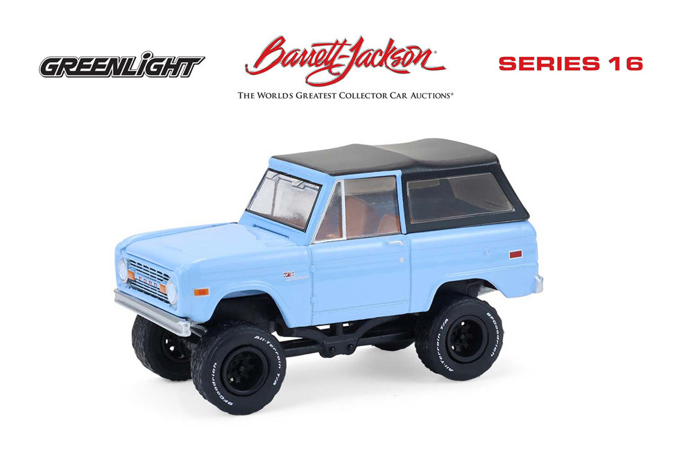 1972 Ford Bronco Custom SUV, Blue - Greenlight 37330F/48 - 1/64 Scale Diecast Model Toy Car