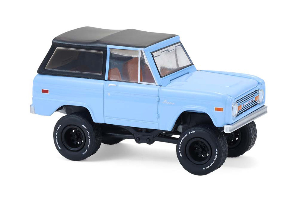 1972 Ford Bronco Custom SUV, Blue - Greenlight 37330F/48 - 1/64 Scale Diecast Model Toy Car