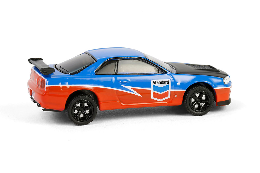 2000 Nissan Skyline GT-R (R34) "Chevron", Blue/Red - Greenlight 41175E/48 - 1/64 Scale Diecast Model Toy Car