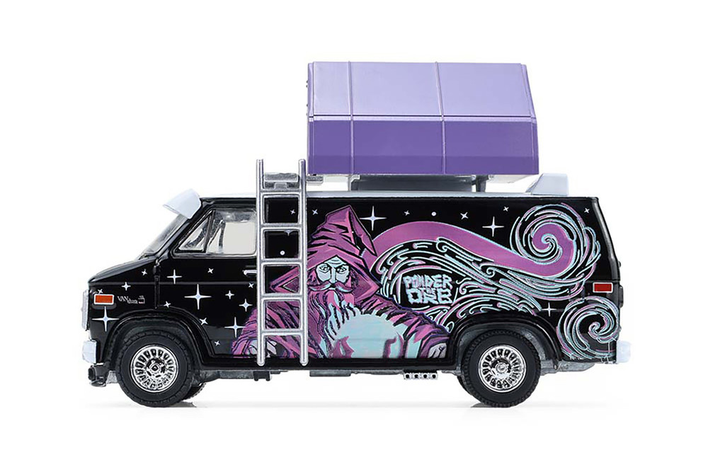 1978 GMC Vandura Custom Van w/Camp'otel Cartop Sleeper Tent, Black - Greenlight 38080C/48 - 1/64 Scale Diecast Model Toy Car