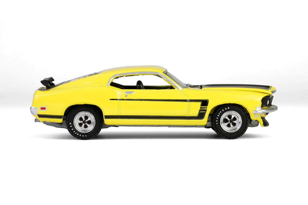 1969 Ford Mustang Boss 302, Yellow/Black - Greenlight 37320B/48 - 1/64 Scale Diecast Model Toy Car